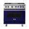 Viking - 5.6 Cu. Ft. Self-Cleaning Freestanding Dual Fuel Convection Range - Cobalt Blue-Front_Standard