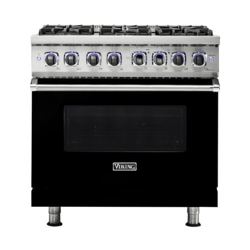Viking - 5.1 Cu. Ft. Freestanding LP Gas Convection Range - Black-Front_Standard 