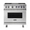 Viking - Freestanding 7 Series Dual Fuel Self-Clean 36"W Range - Stainless steel-Front_Standard