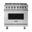 Front. Viking - VGR Freestanding 7-Series Gas 36"W Range - Stainless Steel.