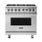 Viking - Freestanding 7 Series Dual Fuel Self-Clean 36"W Range - Stainless steel-Front_Standard