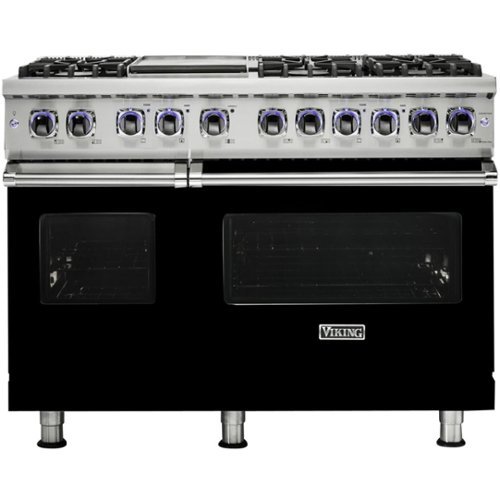 Viking - 7.3 Cu. Ft. Self-Cleaning Freestanding Double Oven Dual Fuel LP Gas Convection Range - Black-Front_Standard 