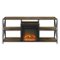 Walker Edison - Open-Shelf X-Frame Fireplace TV Console for Most TVs Up to 60" - Barnwood-Front_Standard