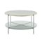 Walker Edison - Modern Round Coffee Table - Faux White Marble/Glass/Chrome-Front_Standard 