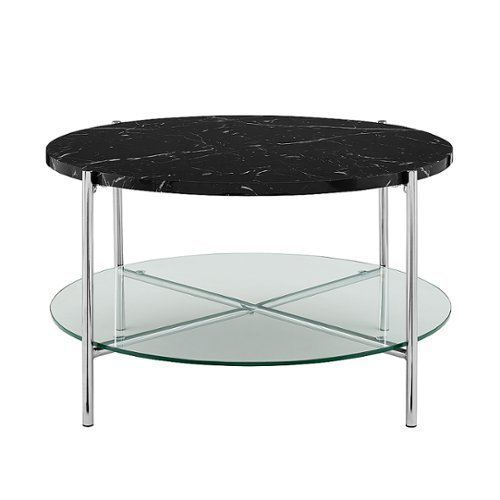 Walker Edison - Modern Round Coffee Table-Front_Standard 