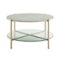 Walker Edison - Modern Round Coffee Table - Faux White Marble/Glass/Gold-Front_Standard
