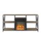 Walker Edison - Open-Shelf X-Frame Fireplace TV Console for Most TVs Up to 60" - Rustic Oak-Front_Standard