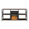 Walker Edison - Open-Shelf X-Frame Fireplace TV Console for Most TVs Up to 60" - Dark Walnut-Front_Standard