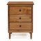 Walker Edison - 3-Drawer Nightstand - Caramel-Front_Standard