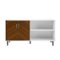 Walker Edison - Mid-Century Modern TV Stand for Most TVs Up to 65" - Dark Walnut/White-Front_Standard