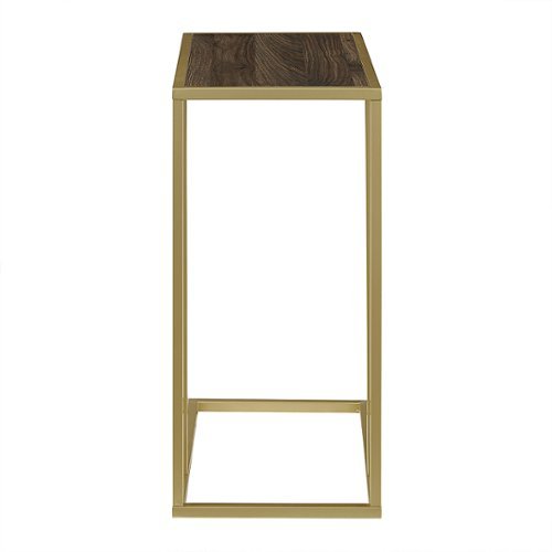 Walker Edison - Modern Rectangle End/Side Table - Dark Walnut/ Gold