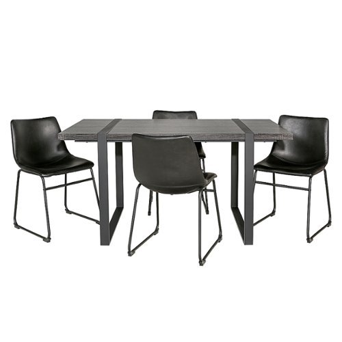 Walker Edison - Urban Blend 5-Piece Dining Set - Charcoal/Black