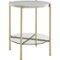 Walker Edison - Modern Round Side/End Table - White Faux Marble/Glass/Gold-Front_Standard