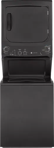 Front. GE - 3.8 Cu. Ft. Top Load Washer and 5.9 Cu. Ft. Gas Dryer Laundry Center - Diamond Gray.