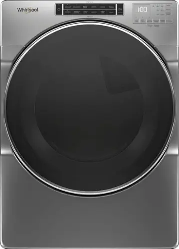 Front. Whirlpool - 7.4 Cu. Ft. Stackable Electric Dryer with Steam and Intuitive Controls - Chrome Shadow.