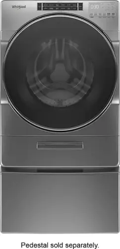 Front. Whirlpool - 5.0 Cu. Ft. High Efficiency Stackable Front Load Washer with Steam and Load & Go XL Dispenser - Chrome Shadow.