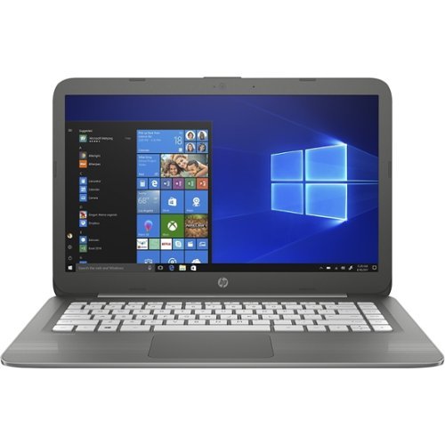 HP - Stream 14" Laptop - Intel Celeron - 4GB Memory - 64GB eMMC Flash Memory - Black With Smoked Gray, Brushed Design-Front_Standard 