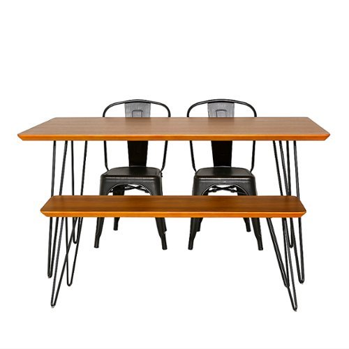 Walker Edison - Rectangular Mid Century Modern 4 Piece Dining Set