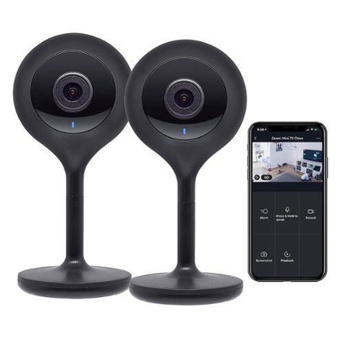 Geeni - Indoor Wi-Fi Wireless Network Surveillance Cameras (2-Pack) - Black