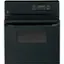 Front. GE - 24" Built-In Single Electric Wall Oven - Black on Black.