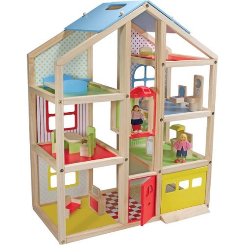  Melissa &amp; Doug - Hi-Rise Wooden Dollhouse and Furniture Set