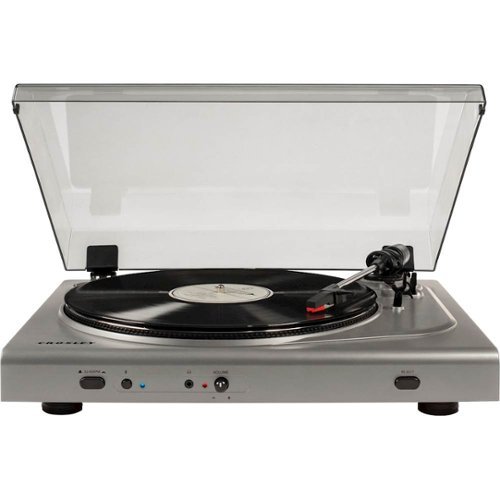 Crosley - T300A Hi-Res Bluetooth Turntable - Silver-Front_Standard 