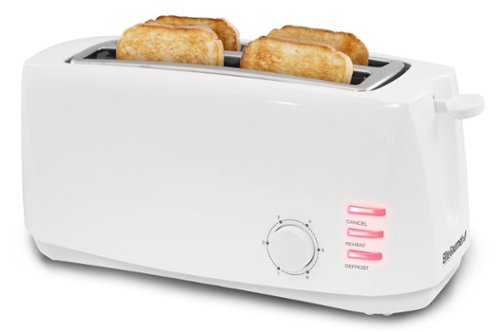 Elite Gourmet 4-Slice Extra-Long/Extra-Wide-Slot Toaster - White