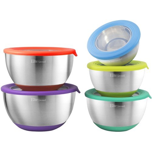 Elite Gourmet - 10-Piece Mixing Bowl Set - Multicolor