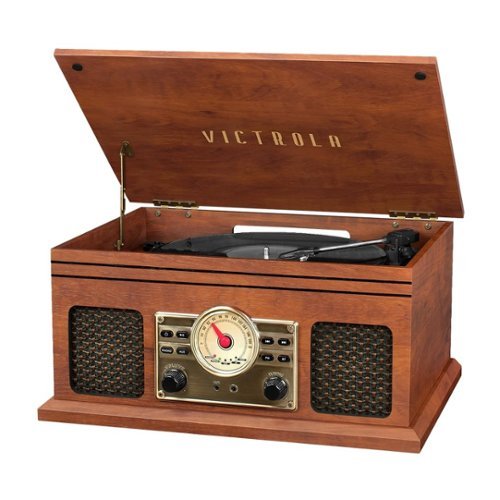 Victrola - Bluetooth Stereo Audio System - Mahogany-Front_Standard 