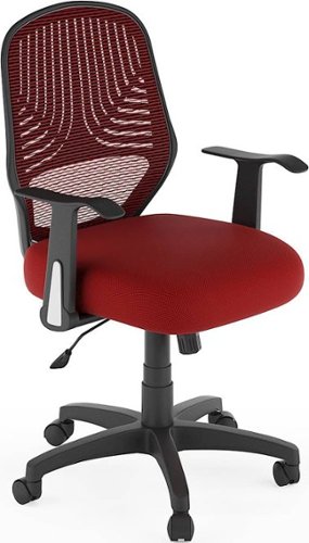 CorLiving - Workspace 5-Pointed Star Woven Fabric and Mesh Office Chair - Red-Angle_Standard 