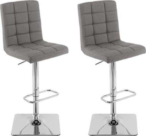 CorLiving - Heavy Duty Fabric Kitchen Chairs (Set of 2) - Medium Gray