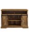 Walker Edison - Sliding Barn Door Highboy Storage Console for Most TVs Up to 56" - Rustic Oak-Front_Standard