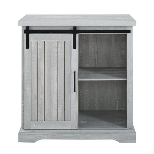 Walker Edison - Modern Farmhouse Sliding Door Buffet - Stone Gray