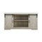 Walker Edison - 58" Modern Farmhouse Sliding Door TV Stand for Most TVs up to 65" - Stone Grey-Front_Standard