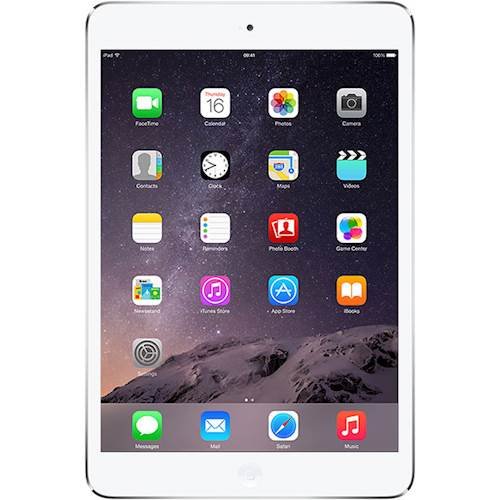 Apple - iPad mini with Wi-Fi + Cellular - 64GB (Verizon) - Pre-Owned - White & Silver-Front_Standard 