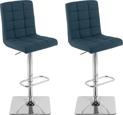 CorLiving - Heavy Duty Fabric Kitchen Chairs (Set of 2) - Dark Blue