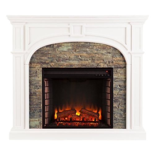 SEI - Tanaya Electric Fireplace - White With Montelena Faux Stone