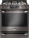 LG - STUDIO 6.3 Cu. Ft. Self-Cleaning Slide-In Gas Range with ProBake Convection - Black Stainless Steel-Front_Standard