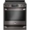 LG - STUDIO 6.3 Cu. Ft. Self-Cleaning Slide-In Electric Range with ProBake Convection - Black Stainless Steel-Front_Standard