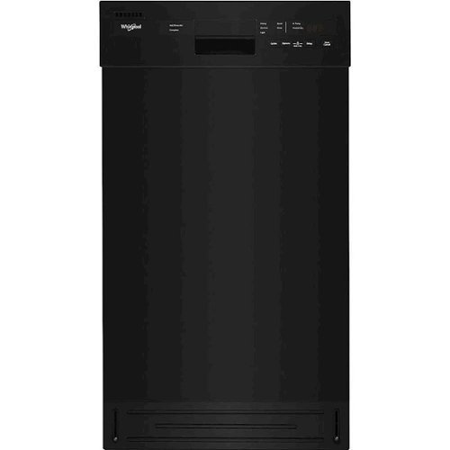  Whirlpool - 18&quot; Front Control Built-In Dishwasher with Stainless Steel Tub - Black