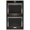 KitchenAid - Smart Oven+ 30" Built-In Double Electric Convection Wall Oven - Black stainless steel-Front_Standard