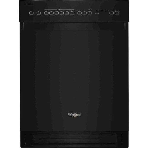  Whirlpool - 24&quot; Front Control Tall Tub Built-In Dishwasher with Stainless Steel Tub - Black