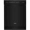 Whirlpool - 24" Front Control Tall Tub Built-In Dishwasher with Stainless Steel Tub - Black-Front_Standard