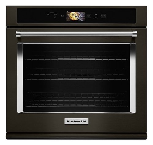 KitchenAid - Smart Oven+ 30" Built-In Single Electric Convection Wall Oven - Black stainless steel