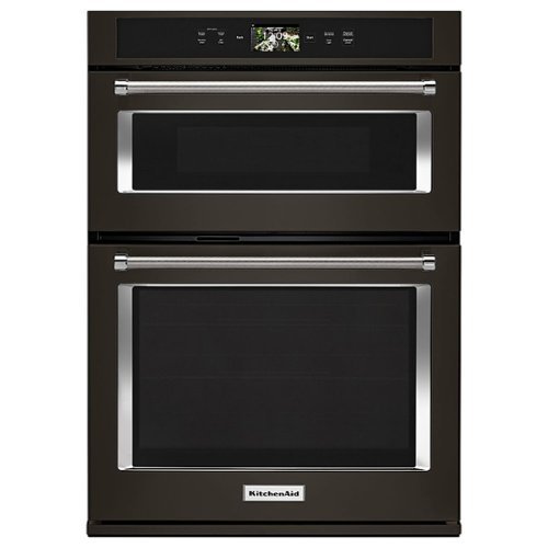 KitchenAid - Smart Oven+ 30" Single Electric Convection Wall Oven with Built-In Microwave - Black stainless steel
