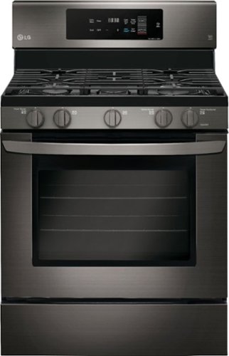 LG - 5.4 Cu. Ft. Self-Cleaning Freestanding Gas Convection Range with EasyClean - Black stainless steel