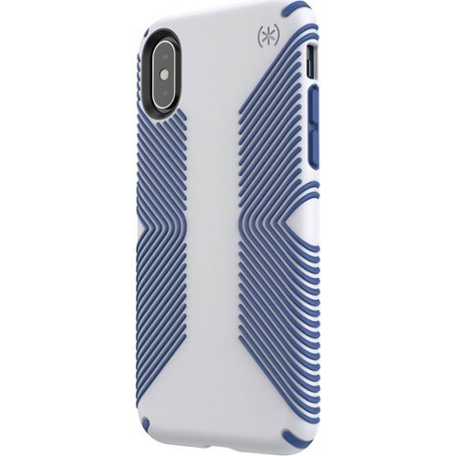 Speck - Presidio Grip Case for Apple® iPhone® X and XS - Ballpoint Blue/Microchip Gray-Front_Standard 
