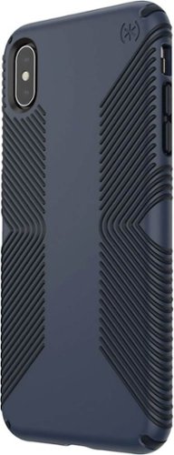 Speck - Presidio Grip Case for Apple® iPhone® XS Max - Carbon Black/Eclipse Blue-Front_Standard 