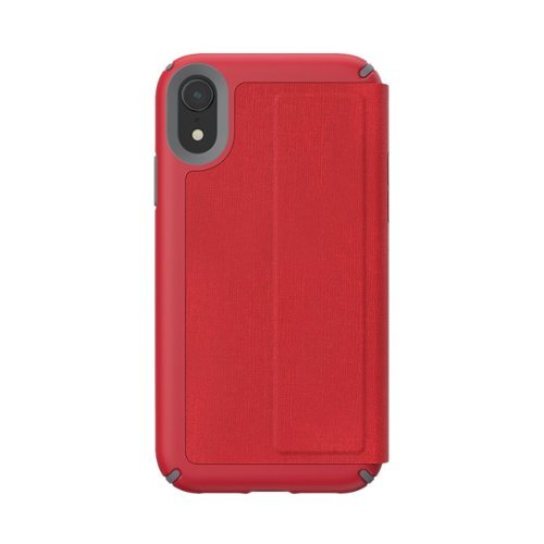 Speck Presidio Folio Case for Apple iPhone XR - Graphite Gray/Heartrate Red GLOBAL SHIPPING