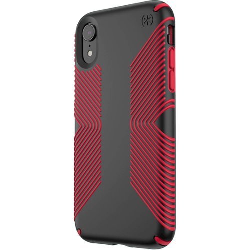 Speck - Presidio Grip Case for Apple® iPhone® XR - Black/Dark Poppy Red-Front_Standard 